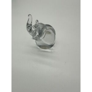 Elephant Figurine Lead Crystal Trunk Up Clear figurine paperweight